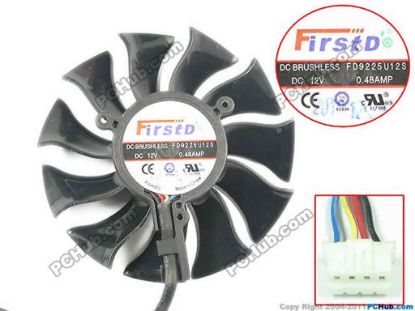 145659 Firstd FD9225U12S Server - Frameless / GPU Fan 12V 0.48A, 85 mm Dia. 38.5mm c.t.c Firstd FD9225U12S Server - Frameless / GPU Fan Cooling Fan for display card