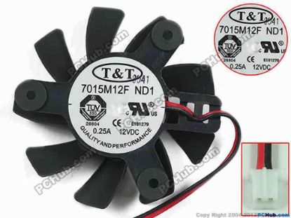 145706 T&T 7015M12F Server - Frameless / GPU Fan ND1, 12V 0.25A, W100x2x2, D65xC47 , Black T&T 7015M12F Server - Frameless / GPU Fan Cooling Fan for display card