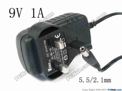 145783 Ktec KSAS0100900010HK AC Adapter- Laptop 9V 1A, Barrel 5.5/2.1mm, UK 3-Pin Plug, New Ktec KSAS0100900010HK AC Adapter- Laptop 