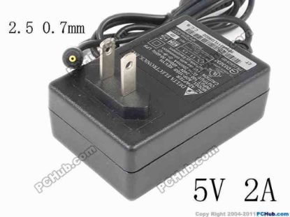 145794 Delta Electronics ADP-10SB AC Adapter 5V-12V 5V 2A, 2.5 0.7mm, US 2-Pin Plug Delta Electronics ADP-10SB AC Adapter 5V-12V 