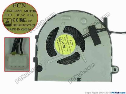 145902 Forcecon DFS470805CL0T Cooling Fan  FFH1, DC28000ENF0, 5V 0.40A, Bare Fan Forcecon DFS470805CL0T Cooling Fan