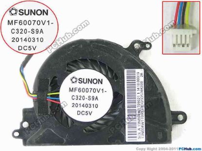 145969 SUNON MF60070V1-C320-S9A Cooling Fan  5V, Bare Fan SUNON MF60070V1-C320-S9A Cooling Fan
