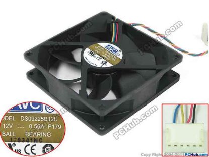 146068 AVC DS09225B12U Server - Square Fan P179, sq90x90x25mm, w80x4x6, 12V 0.56A AVC DS09225B12U Server - Square Fan 