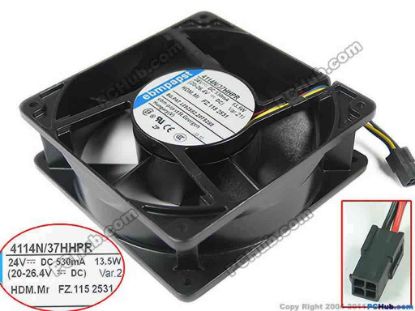 146128 ebm-papst 4114 N/37HHPR Server - Square Fan sq120x120x38mm, 4-wire, 24V 13.5W ebm-papst 4114 N/37HHPR Server - Square Fan 
