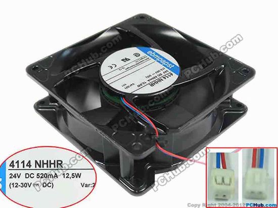 146133 ebm-papst 4114 NHHR Server - Square Fan sq120x120x38mm, w80x2x2, 24V 12.5W ebm-papst 4114 NHHR Server - Square Fan 
