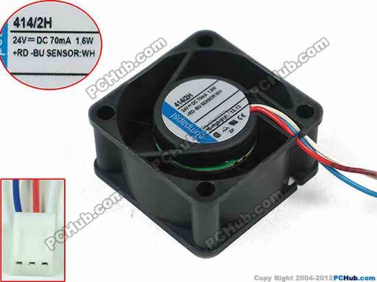 146144 ebm-papst 414 /2H Server - Square Fan sq40x40x20mm, 3-wire, 24V 1.6W ebm-papst 414 /2H Server - Square Fan 