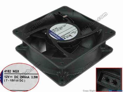 146152 ebm-papst 4182 NGX Server - Square Fan sq120x120x38mm, 2-wire, 12V 3.5W ebm-papst 4182 NGX Server - Square Fan 