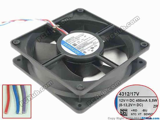 146163 ebm-papst 4312 / 17V Server - Square Fan sq120x120x32mm, 4-wire, 12 V 5.5W ebm-papst 4312 / 17V Server - Square Fan