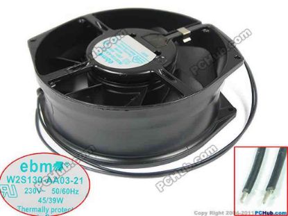 146500 ebm-papst W2S130-AA03-21 Server - Round Fan dia150x150x55mm, 2-wire, 230V 45W ebm-papst W2S130-AA03-21 Server - Round Fan