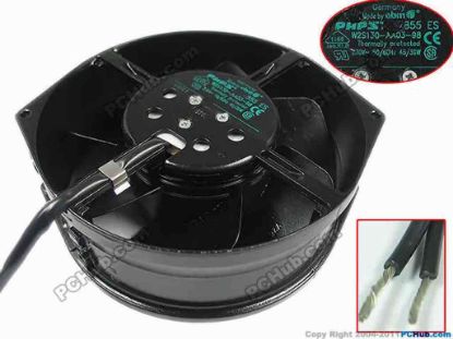 146509 ebm-papst W2S130-AA03-98 Server - Round Fan dia150x150x55mm, 2-wire, 230V 45W ebm-papst W2S130-AA03-98 Server - Round Fan