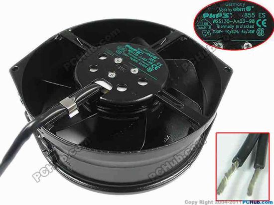 146509 ebm-papst W2S130-AA03-98 Server - Round Fan dia150x150x55mm, 2-wire, 230V 45W ebm-papst W2S130-AA03-98 Server - Round Fan