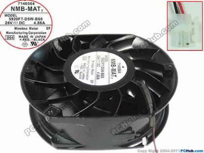 146566 NMB-MAT / Minebea 5920FT-D5W-B60 Server - Round Fan D04, dia172x150x51mm, w80x2x2, 24V 4.8A NMB-MAT / Minebea 5920FT-D5W-B60 Server - Round Fan