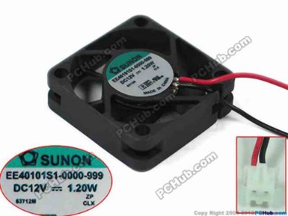 146582 SUNON EE40101S1-0000-999 Server - Square Fan sq40x40x10mm, 2-wire, 12V 1.20W SUNON EE40101S1-0000-999 Server - Square Fan 