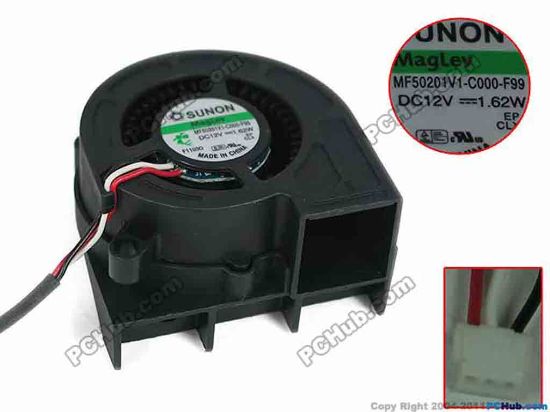 146666 SUNON MF50201V1-C000-F99 Server - Blower Fan bw50x50x20mm, w80x3x3, 12V 1.62W SUNON MF50201V1-C000-F99 Server - Blower Fan 