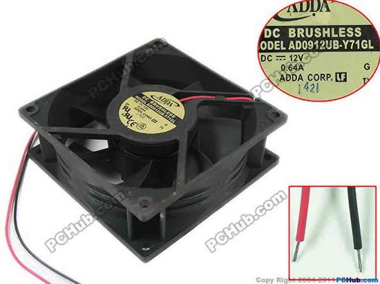 146694 ADDA AD0912UB-Y71GL Server - Square Fan S, sq90x90x32mm, 2-wire, 12V 0.64A ADDA AD0912UB-Y71GL Server - Square Fan