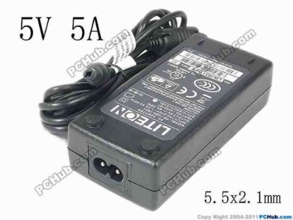 146760 LITE-ON PE-1250-1SA1 AC Adapter 5V-12V 5V 5A, 5.5x2.1mm, 2-Prong, New LITE-ON PE-1250-1SA1 AC Adapter 5V-12V <span style="font-size: 13.3333330154419px;">The AC adapter is new, but with minor scratches</span>