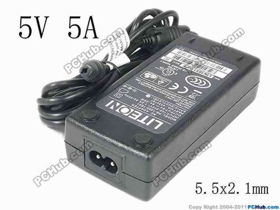 146760 LITE-ON PE-1250-1SA1 AC Adapter 5V-12V 5V 5A, 5.5x2.1mm, 2-Prong, New LITE-ON PE-1250-1SA1 AC Adapter 5V-12V <span style="font-size: 13.3333330154419px;">The AC adapter is new, but with minor scratches</span>
