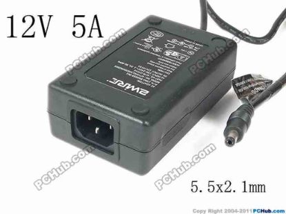 146761 2Wire MTYSW12050000CDOS AC Adapter 5V-12V 12V 5A, 5.5x2.1mm, C14, New 2Wire MTYSW12050000CDOS AC Adapter 5V-12V