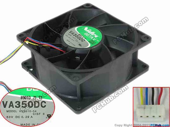 146889 Nidec V35610-34 Server - Square Fan 4-wire 4-pin 50V 0.29A Nidec V35610-34 Server - Square Fan 