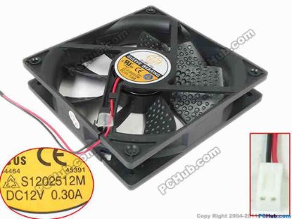 147022 Other Brands Globe Fan Server - Square Fan S1202512M, DC 12V 0.30A, 120x120x25mm, 2-wire, New Other Brands Globe Fan Server - Square Fan