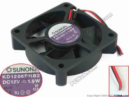 147052 SUNON KD1206PHB2 Server - Square Fan DC 12V 1.9W, 60X60X15mm, 2-wire SUNON KD1206PHB2 Server - Square Fan 