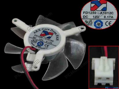147055 ARX FD1250-A1012C Server - Frameless / GPU Fan DC12V 0.17A, Transparent color, W50x2x2 ARX FD1250-A1012C Server - Frameless / GPU Fan 