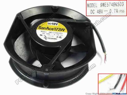 147069 Sanyo Denki 9WE5748K503 Server - Round Fan DC 48V 0.7A 180x171x81mm, 3-wire Sanyo Denki 9WE5748K503 Server - Round Fan