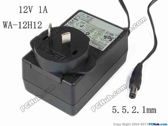147075 APD / Asian Power Devices WA-12H12 AC Adapter 5V-12V 12V 1A, 5.5.2.1mm, AU 2-Pin Plug APD / Asian Power Devices WA-12H12 AC Adapter 5V-12V 