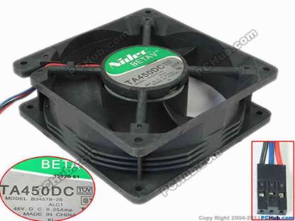 147098 Nidec B34578-26 Server - Square Fan ALC1, DC 48V 0.25A, 120x120x38mm Nidec B34578-26 Server - Square Fan