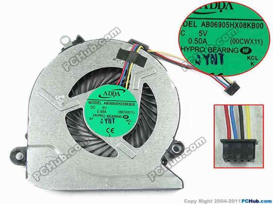 147182 ADDA AB06905HX08KB00 Cooling Fan  00CWX11, DC 5V 0.50A Bare fan ADDA AB06905HX08KB00 Cooling Fan