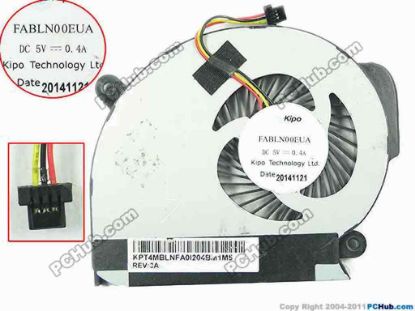 147211 Kipo FABLN00EUA Cooling Fan  4MBLNFA0I204, DC 5V 0.40A Bare fan Kipo FABLN00EUA Cooling Fan  