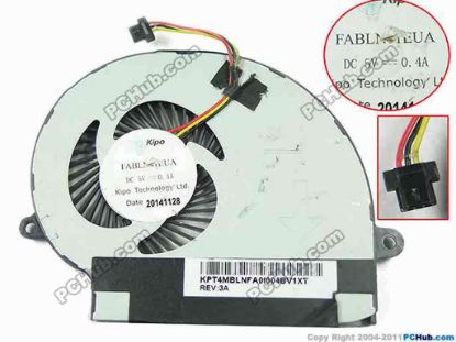 147212 Kipo FABLN01EUA Cooling Fan  4MBLNFA0I004, DC 5V 0.40A Bare fan Kipo FABLN01EUA Cooling Fan  