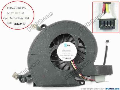147216 Kipo FDN6328EPA Cooling Fan  46N63FATP302, DC 5V 0.50A Bare fan Kipo FDN6328EPA Cooling Fan  