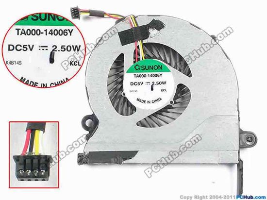 147226 SUNON TA000-14006Y Cooling Fan  DC 5V 2.50W Bare fan SUNON TA000-14006Y Cooling Fan  
