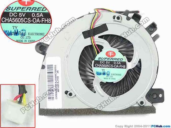 147227 Superred CHA5605CS-OA-FH8 Cooling Fan  48FH8FAJT00, DC 5V 0.50A Bare fan Superred CHA5605CS-OA-FH8 Cooling Fan  