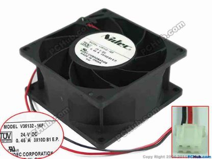 147359 Nidec V35132-16F Server - Square Fan sq80x80x38mm, 2-wire, 24V 0.45A Nidec V35132-16F Server - Square Fan
