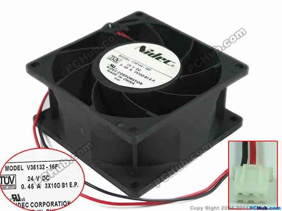 147359 Nidec V35132-16F Server - Square Fan sq80x80x38mm, 2-wire, 24V 0.45A Nidec V35132-16F Server - Square Fan