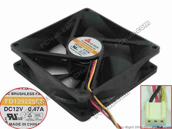 147543 Y.S TECH FD129225EB Server - Square Fan sq92x92x25mm, 3-wire, 12V 0.47A Y.S TECH FD129225EB Server - Square Fan 