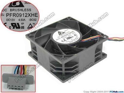 147855 Delta Electronics PFR0912XHE Server - Square Fan BC02, sq90x90x38mm, w50x4x4, 12V 4.50A Delta Electronics PFR0912XHE Server - Square Fan 