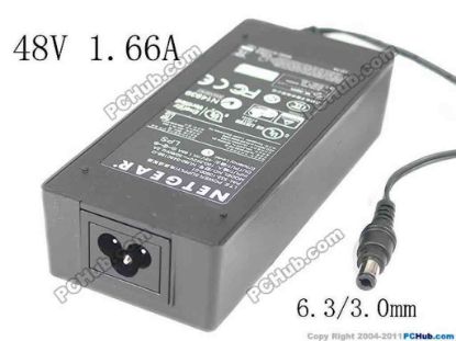 148537 NETGEAR 332-10600-01 AC Adapter 20V & Above 48V 1.66A, 6.3/3.0mm, 3-Prong, New NETGEAR 332-10600-01 AC Adapter 20V & Above With minor scratches on the adapter