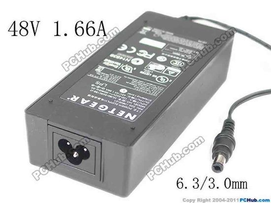 148537 NETGEAR 332-10600-01 AC Adapter 20V & Above 48V 1.66A, 6.3/3.0mm, 3-Prong, New NETGEAR 332-10600-01 AC Adapter 20V & Above With minor scratches on the adapter