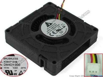 148771 Delta Electronics KSB0712HB Server - Blower Fan DF70, bw70x70x15mm, 3-wire, 12V 0.50A Delta Electronics KSB0712HB Server - Blower Fan