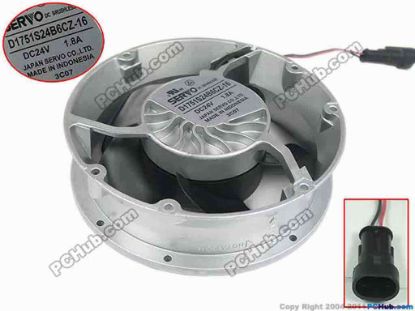 148810 Japan Servo D1751S24B6CZ-16 Server - Round Fan dia172x51mm, w60x2x2, DC 24w 1.8A Japan Servo D1751S24B6CZ-16 Server - Round Fan