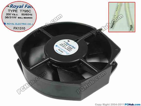 148913 Royal Fan T795C Server - Round Fan dia175x175x38mm, 2-wire, AC 31W 51/60HZ Royal Fan T795C Server - Round Fan 