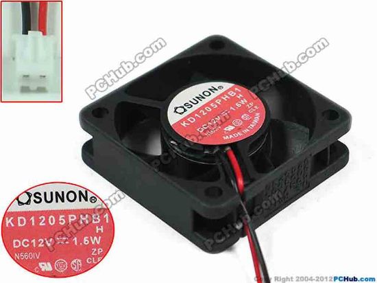 148938 SUNON KD1205PHB1 Server - Square Fan H, sq50x50x15mm, w60x2x2, DC 12V 1.5W SUNON KD1205PHB1 Server - Square Fan 