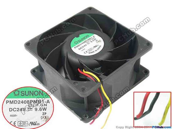 148988 SUNON PMD2408PMB1-A Server - Square Fan (2).F.GN, sq80x80x38mm, w60x3x3, DC 24V 9.6W SUNON PMD2408PMB1-A Server - Square Fan 
