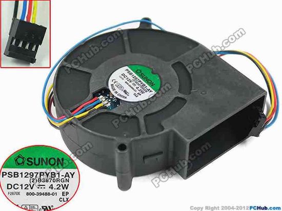 148993 SUNON PSB1297PYB1-AY Server - Square Fan (2).B3670.R.GN, sq97x97x33mm, w80x4x4, DC 12V 4.2W SUNON PSB1297PYB1-AY Server - Square Fan