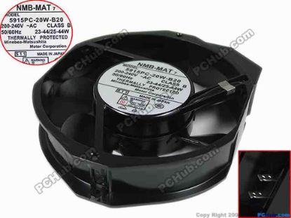 149136 NMB-MAT / Minebea 5915PC-20W-B20 Server - Blower Fan AC 200V 25W, 172x150x38mm, 5915PC-20W-B20, S11, 2- NMB-MAT / Minebea 5915PC-20W-B20 Server - Blower Fan