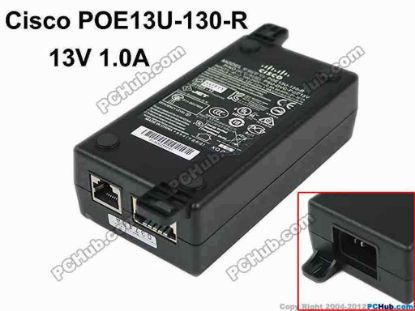 149489 Cisco POE13U-130-R AC Adapter 13V-19V 13V 1.0A, RJ45, IEC C14 Cisco POE13U-130-R AC Adapter 13V-19V