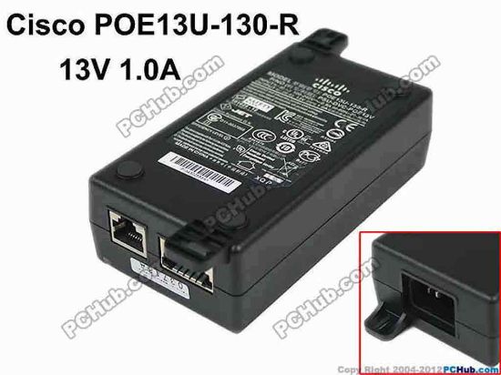 149489 Cisco POE13U-130-R AC Adapter 13V-19V 13V 1.0A, RJ45, IEC C14 Cisco POE13U-130-R AC Adapter 13V-19V